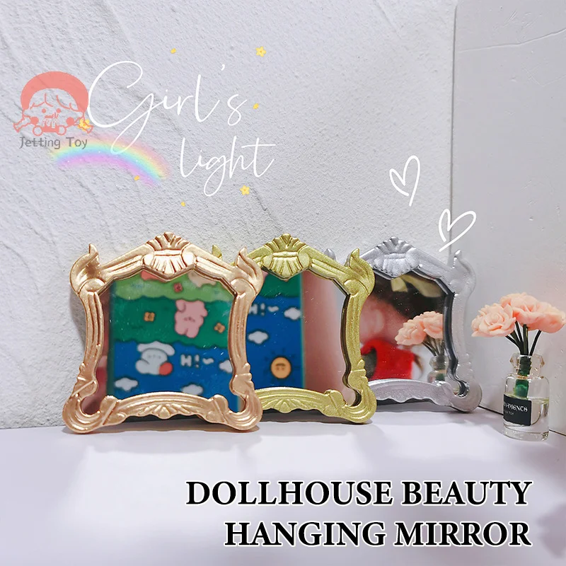 

1:12 миниатюрное висячее зеркало для кукольного домика, мини рамка, зеркало для комнаты, зеркало красоты, винтажное зеркало, домашняя мебель, модель, Декор, игрушки