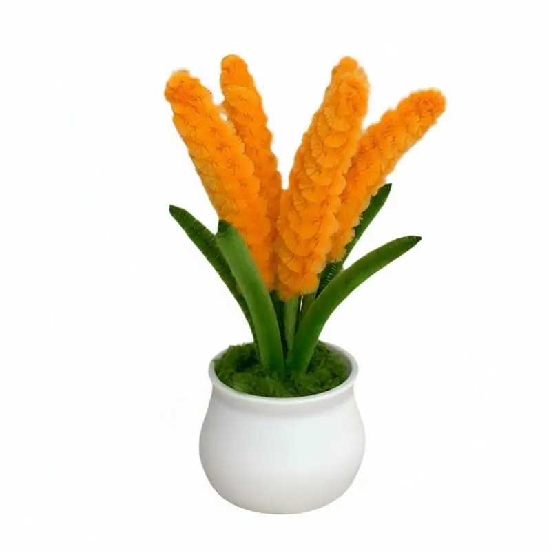 완성된 트위스트 미니 화분 꽃, DIY 창의적인 데스크탑 수제 장식, 랜덤 디자..