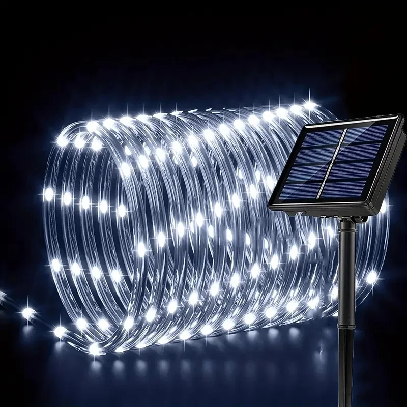 Solar-Powered LED Rope Lights - 8 Mode Waterproof String Lights