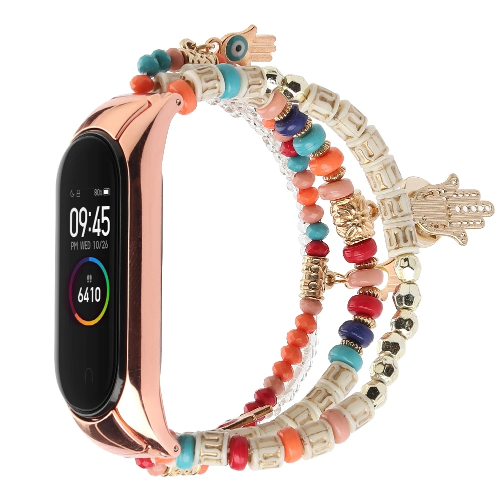 Jewelry Strap for Xiaomi Mi Band 7 6 5 4 3 Exquisite Elasticity Bracelet Wristband Mi Band 7 6 5 for Xiaomi Mi Band 5 4 3 Correa