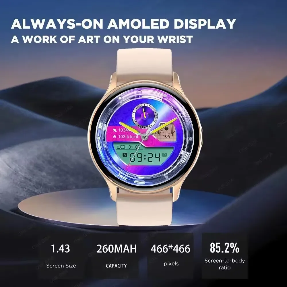 2024  Ʈ ġ, 1.43 ġ AMOLED Ǯ ũ ġ HD  ȭ, IP68  Ʈ ġ, ȵ̵ IOS, ο м
