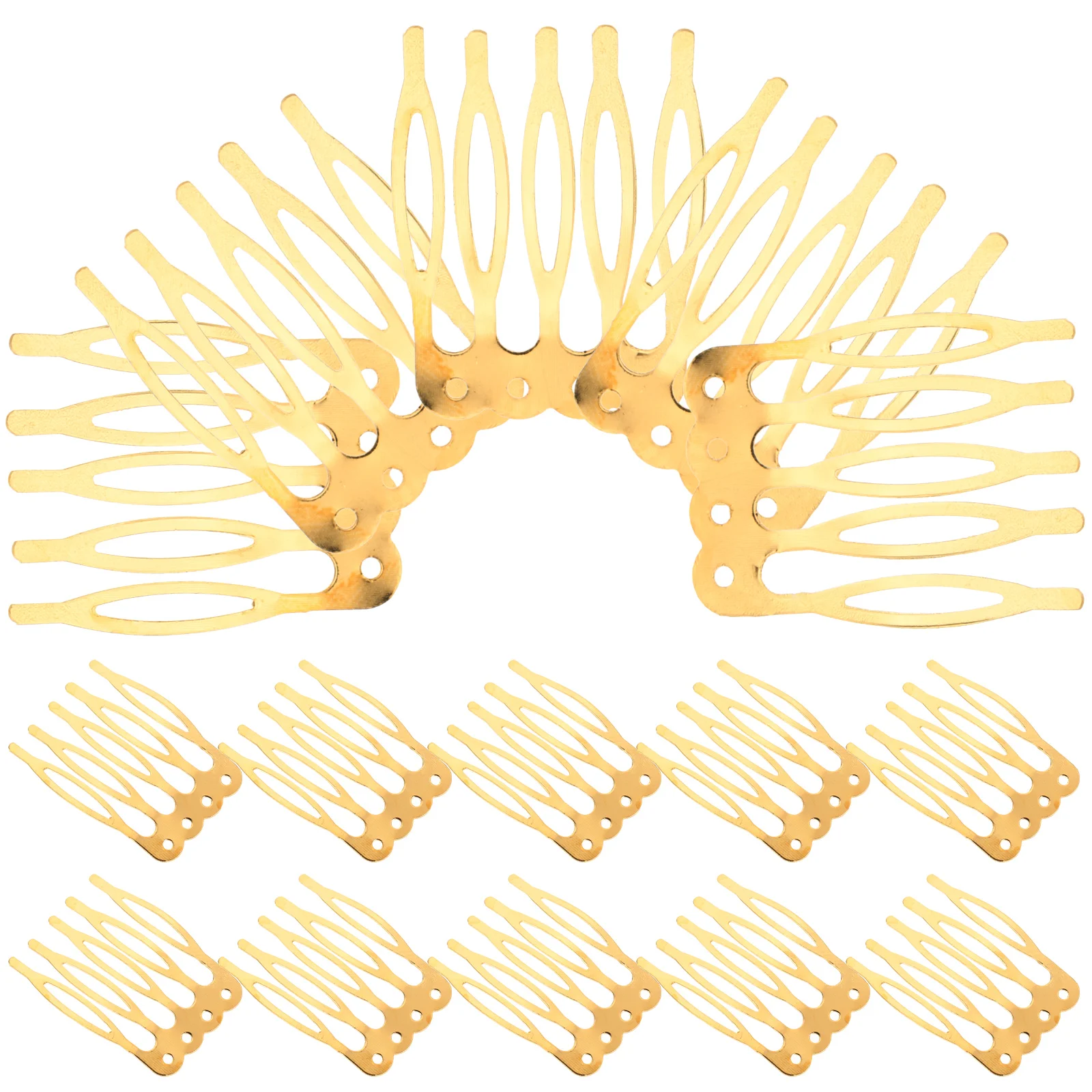 

Гребни для волос «сделай сам», простая модная Расческа с пятью зубцами, аксессуары для волос ручной работы для женщин и девушек, золотистые, 50 шт.