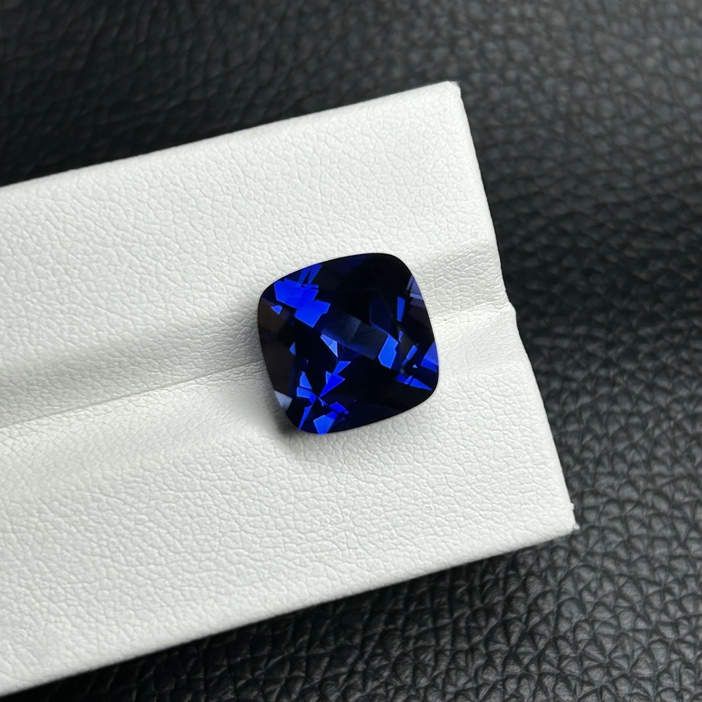 Meisidian 9X9mm 4Carat Cushion Corundum Royal Blue Sapphire