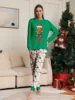 Cute Gingerbread Man Print Christmas Family Pajamas Set Father Mother Kids Girl Baby Top+pants Matching Outfits Xmas Sleepwear 4