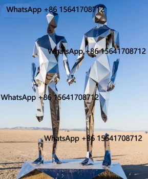 peiqi large stainless steel modern abstract figure sculpture