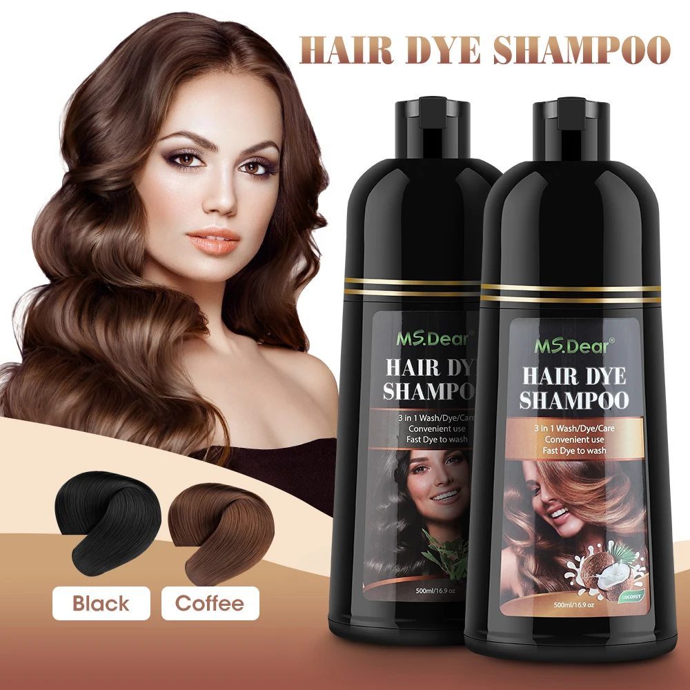Shampoing Cheveux Noirs Naturels, Shampoing Colorant Cheveux Blancs  Épilation Shampooing Teinture Cheveux Instantanée pour Hommes et Femmes,  250ml 