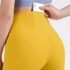 Solid Color soft Women Sport Pant Tight Butter High Waist Yoga Legging Athletic Gym Comprehensive Training Jog Back Waist Pocket 6