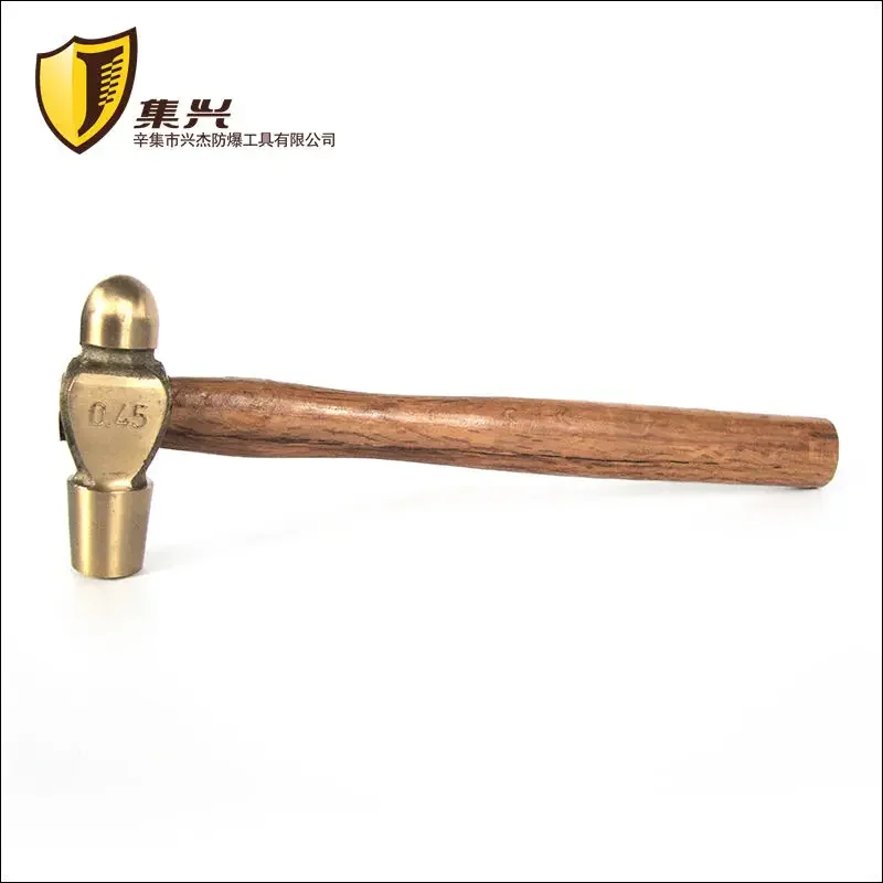 Nail Hammer, Copper Hammer, Hand Hammer, Wooden Handle, Round Head Hammer, Explosion-proof, Safe, and Sparkless Hand 1P-3P 6