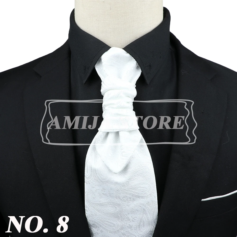 Luxus Männer Paisley Ascot Krawatte Smoking Mann Hochzeit Business Party Krawatte 10CM Vintage Muster Krawatte Gentleman Zubehör – Detail 10