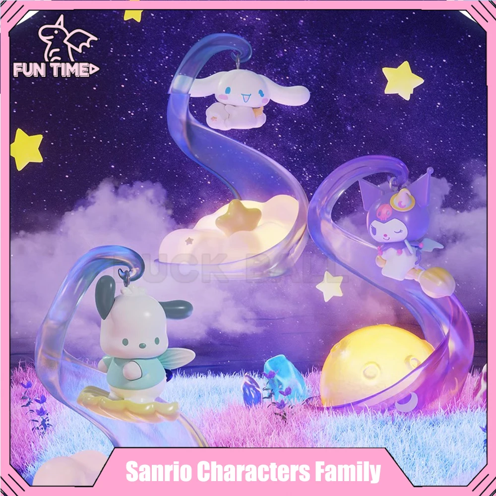 Sanrio Personaggi Family Blind Box Spirit Bedroom Night Light Pochacco My Melody Luminous Cinnamoroll Kuromi Mood Lamp Toy Gift