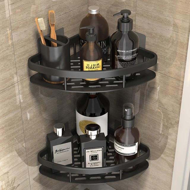 Bathroom Shelves No-drill Corner Shelf Shampoo Shower Storage Rack Holder  Toilet Shelf Kitchen Organizer Bathroom Accessories - Storage Shelves &  Racks - AliExpress