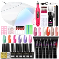 Moskany Nail Extension UV Gel Set Whit LED Nail Drying Lamp Semi Permanent Polish Tool Kit and DIY Fake Manicure Starter Set 1