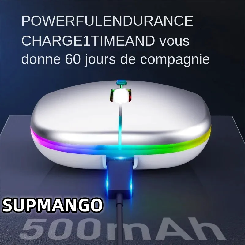 Rechargeable Wireless Mouse Single Mode USB 2.4 GHZ RGB 1600DPI Suitable for Laptop Tablet Macbook Game Players wireless mouse gaming mouse