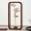 Solid Wood Test Tube Vase, Transparent Glass, Tabletop Decoration, Black Walnut, Green, Green, Living Room 2