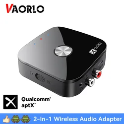Bluetooth 5.4 Audio Transmitter & Receiver with Multipoint & HiFi Stereo (Black)