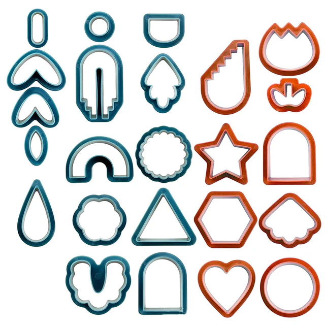 24pcs Clay Earring Cutters Set for Polymer Clay Jewelry Making Different  Sizes and Irregular Shape Plastic Polymer Clay Cutters - AliExpress