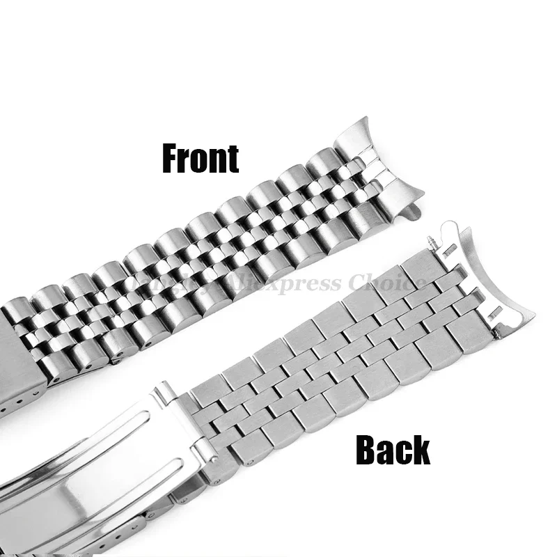 Curved End Solid Stainless Steel Watch Bands