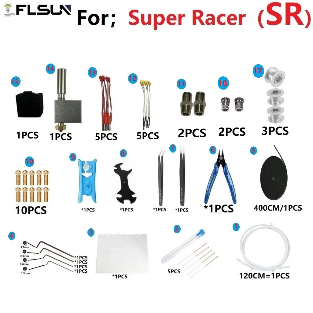 FLSUN Super Racer 3d Printer Accessories SR 46 Clean Suits Consumption Of Spare Parts Wholesale