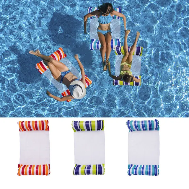 Foldable Floating Mat Inflatable Air mattress Bed Swiming Pool Water Hammock Float Lounge Chair Summer Beach Pool Toys 1
