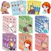 8/16Sheets Disney Princess Puzzle Stickers Frozen Make-a-Face Funny Assemble Jigsaw DIY Cartoon Sticker Kids Educational Toys 1