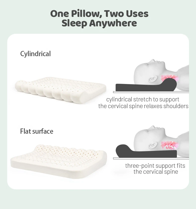 New Natural Latex Pillow with Organic Cotton Cover Standard Size Soft Pressure Relief Neck Pain Relief Bed Pillow for Side Queen 4