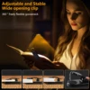 LED dimmable wireless desk lamp, USB rechargeable reading light, LED night light, laptop light, foldable book clip light 6