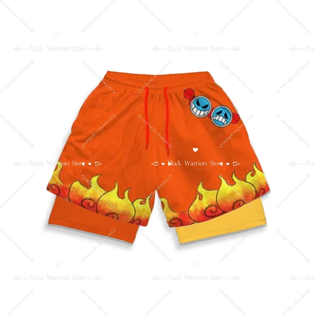 Anime Short Gyms Bilayer 2-in-1 Sports Shorts For Men Sweat-absorbent Quick-drying And Breathable Outdoor Sports Jogging Pants 3