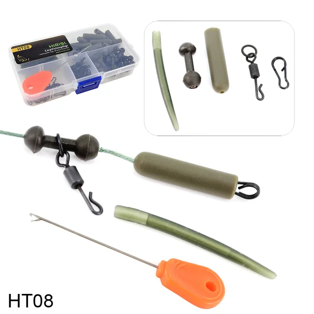 Kit de pêche Accessoires de pêche Set Clip de plomb Anti Sleeve Tail  Caoutchouc Changement rapide Swivel Ki