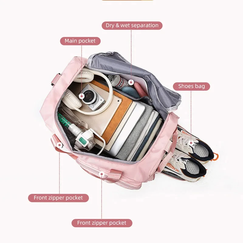 Gym Bag Backpack Sports Bags Travel Dry Wet Handbags Women Travel Fitness Swimming Weekender Duffel Shoes Shoulder Crossbody Bag 5