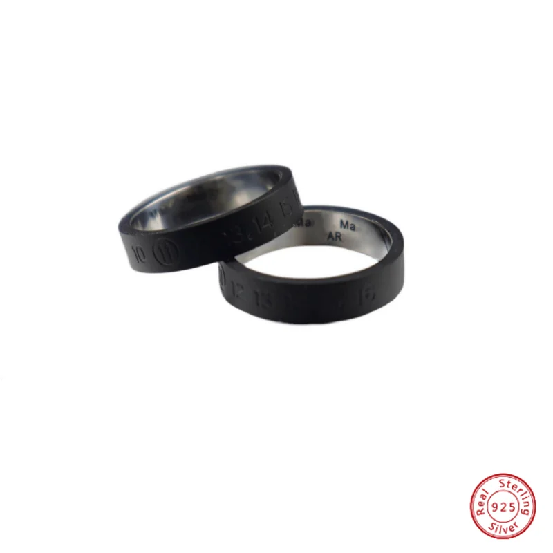 

Sleepless Style Black Number Logo Ring Necklace Instagram Same Style for Men and Women