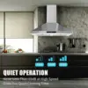 Wall Mount Kitchen 30 inch Duct Convertible Range Hood 700CFM, 3 Speed Fan LED Light Range Hood USYS0375A 5