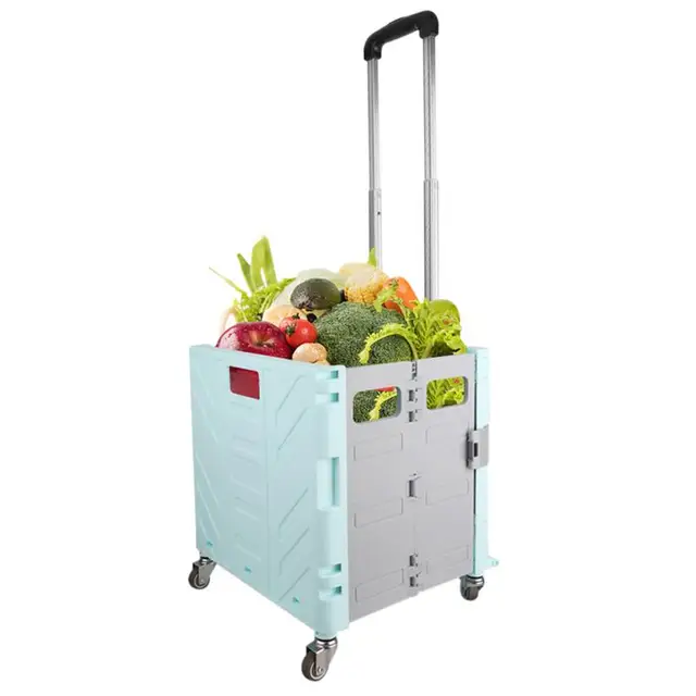 Gördülő Láda Kerekekkel Összecsukható Közüzemi Kosár Nagy Teherbíró Doboz Élelmiszerbolt Táska Teleszkópos Fogantyúval