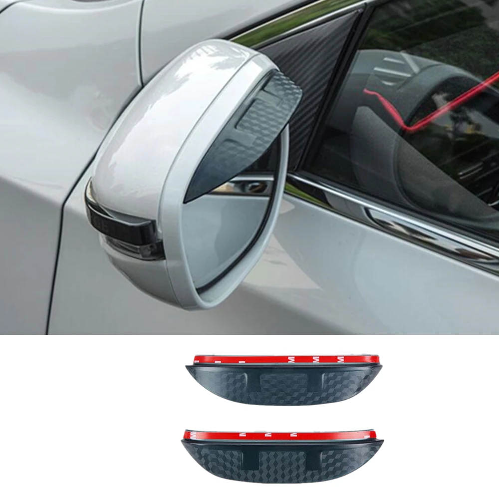 Car Rear Rearview Glass Mirror Frame Rain Shield Sun Visor Shade Eyebrow For Nissan Note 2017 2018 2019 2020