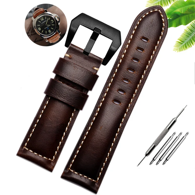 Premium Crazy Horse Leather Watch Band - Genuine Leather Strap