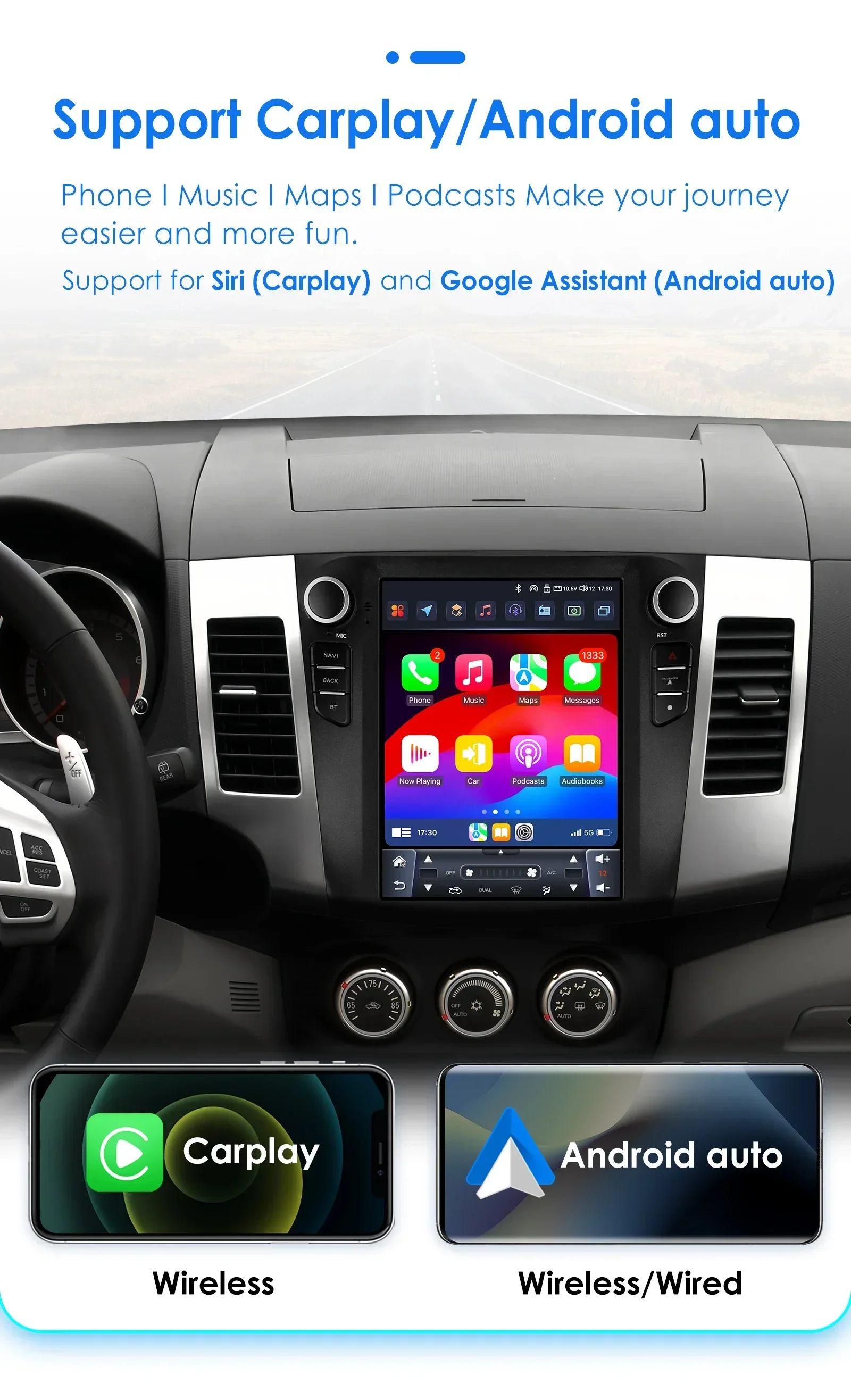 Hizpo 9,7 Autoradio für Mitsubishi Outlander XL2 2008–2013 Audio-Multimedia-Player CarPlay Android Auto GPS WIFI RDS Autoradio – Detail 11