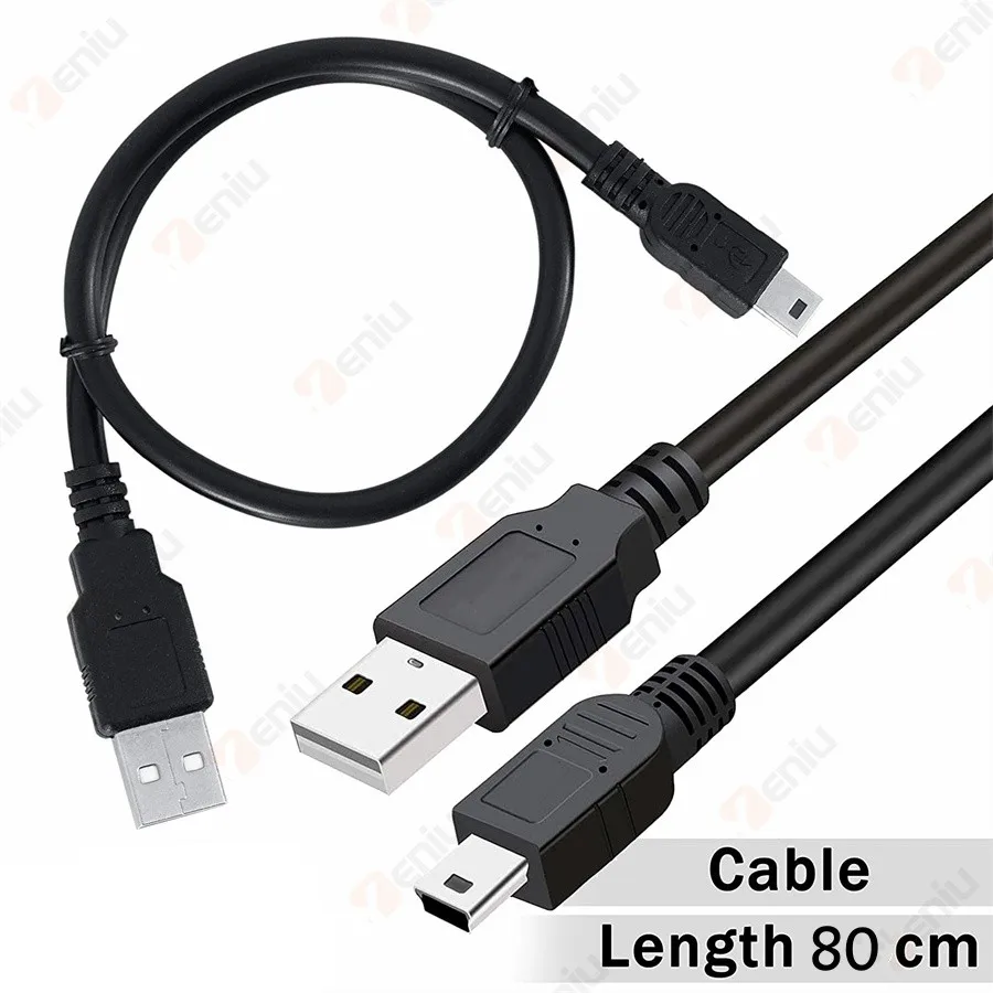 충전 케이블 코드 어댑터 미니 USB 어댑터, MP3 MP4 플레이어용, 80cm 미니 USB 5 핀 B 데이터 충전기, 2000 개/로트
