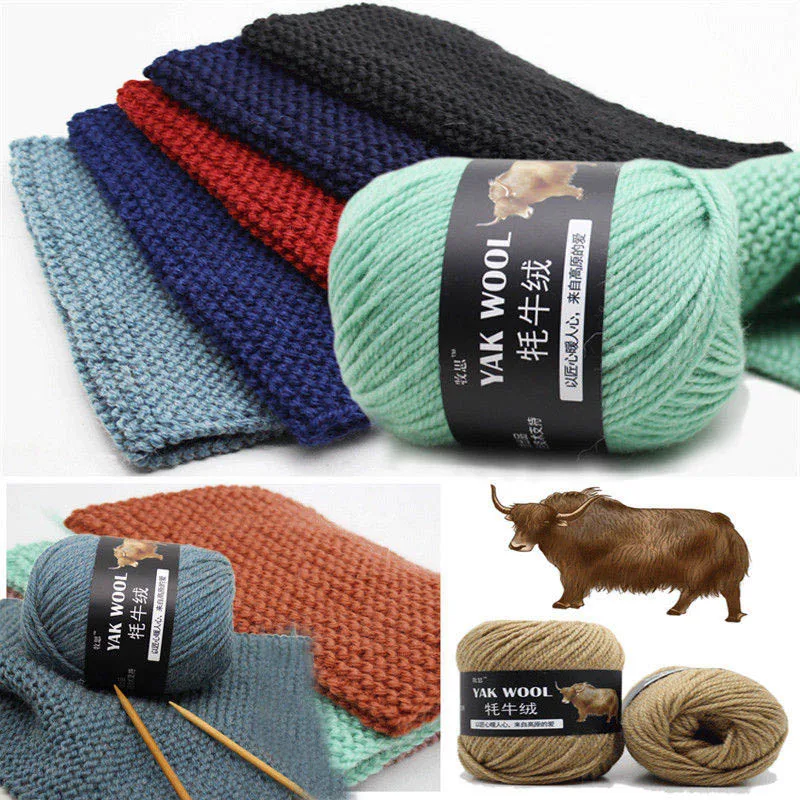 100g/roll Yak Cashmere Wool Cotton Yarn Knitting Cashmere Arm Cotton Blended Crochet Yarn Knitting Sweater Scarf Chunky Yarn 4