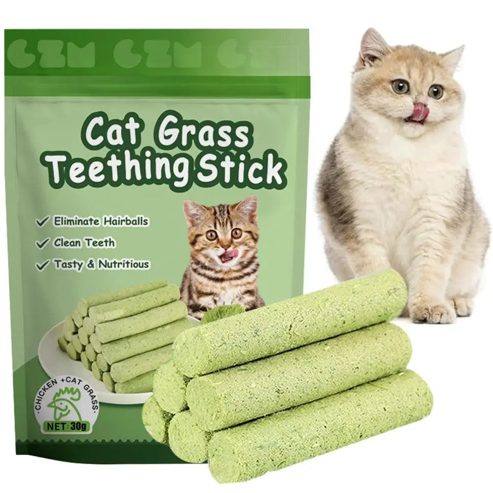 1 Bag Cat Grass Teeth Grinding Stick Pet Snacks Hairball Removal Cat Baby Teeth Cleaning Sticks