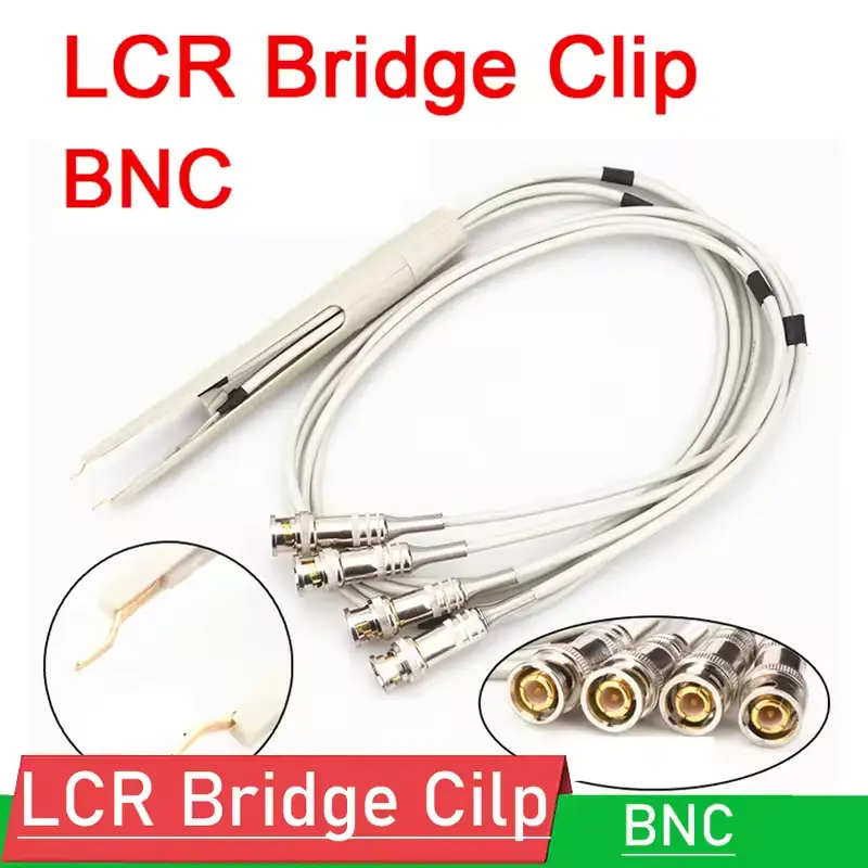 Kelvin LCR Test Leads/Lead Probe Clips/Four-Terminal Banana Test Clips, 4 BNC Ports, Capacitor Resistor Four-Wire Connection image 1