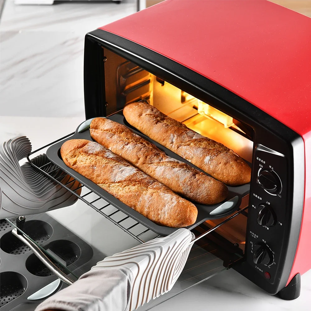 Silicone Non-Stick Baguette Baking Tray - Heat Resistant Oven Tool