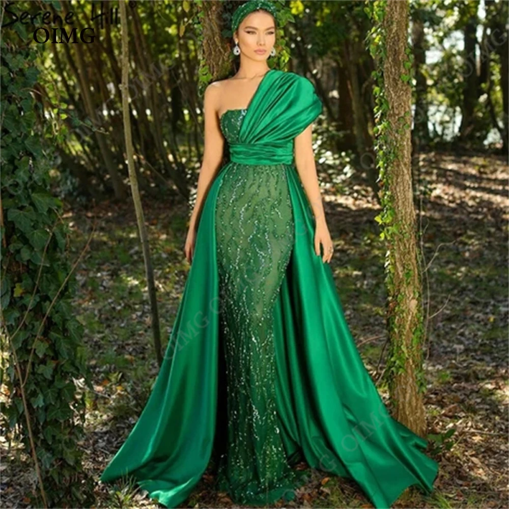 

Длинные Зеленые Вечерние платья OIMG с блестками, без рукавов, блестящие бусины, блестящее искусственное платье для свадебной вечеринки