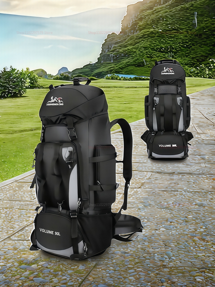 90L Waterproof Hiking Backpack Camping Trekking Rucksack Large Capacity Outdoor Travel Bag for Camping Backpacking and Adventure