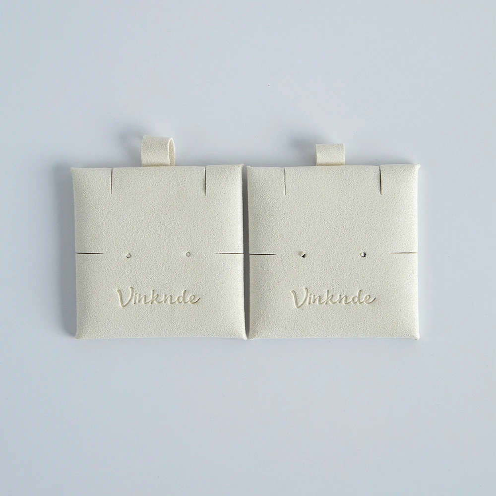 50 teile/los Schmuck Display Karten Individuelles Logo Ohrring Halskette Lagerung Zubehör Verpackung Mikrofaser Pads für DIY Schmuck Box Tasche – Detail 14