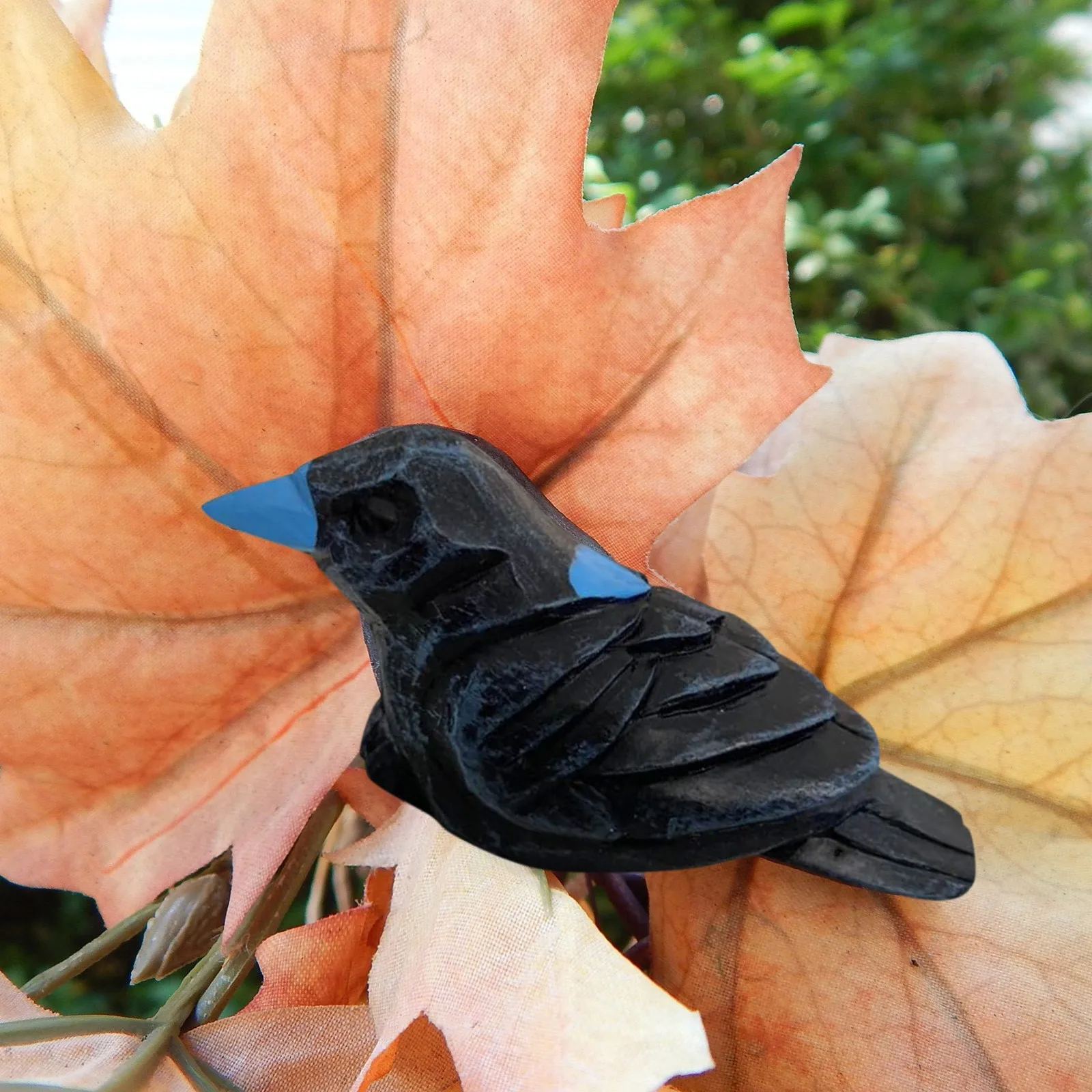 Raven Statue Fake Raven Resin Statue Bird Crow Sculpture Outdoor Corvi Halloween Decor Creative Eaves Decoration Crafts