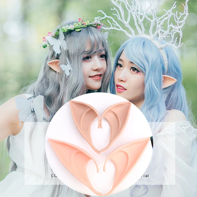 Halloween Party Decoration Latex Ears Fairy Cosplay Costume Accessories Mask Angel Elven Elf Ears Photo Props Adults Kids Toys