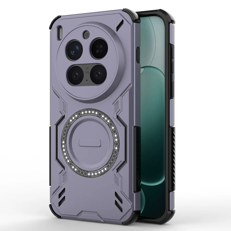 Breathable Heat Dissipation Magnetic Shockproof Phone Case with TPU Frame and Hard Plastic Cover