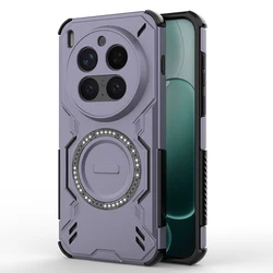 Breathable Heat Dissipation Magnetic Shockproof Phone Case with TPU Frame and Hard Plastic Cover for VIVO X300 (Purple)