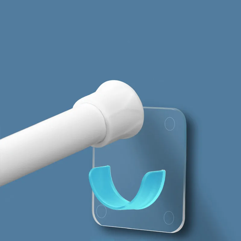 2pcsStrongCurtainRodBracketHooksSelfadhesiveRodHolderClothesRailBracketWallHanger