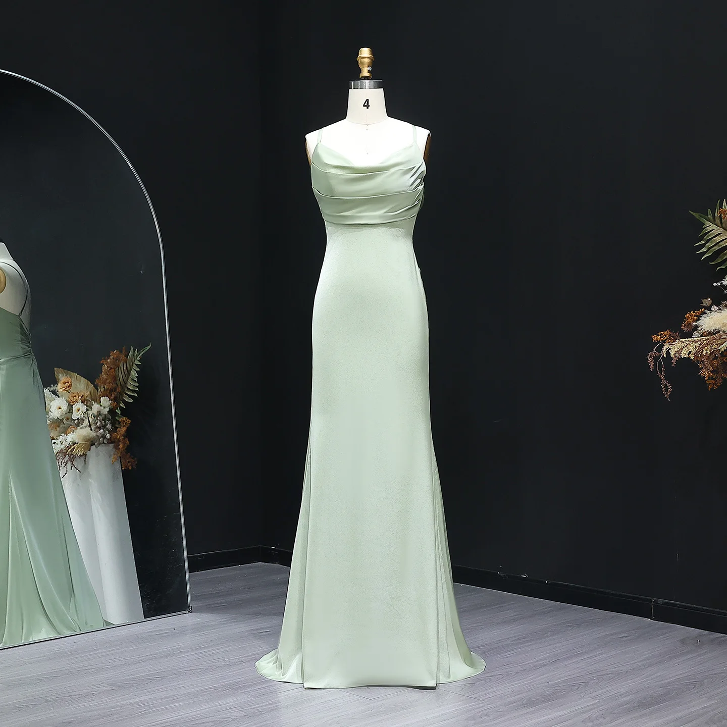 Sharon Said Sage Green Mermaid Bridesmaid Dress Pleated Spaghetti Straps  Women's Wedding Guset Party Gowns BS008 Customized - AliExpress 320