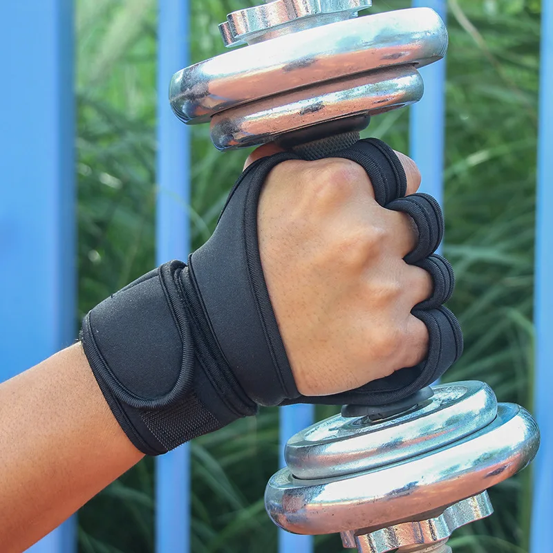 Cycling gloves Weightlifting Training for Men Women Fitness Sports Body Building Gymnastics Gym Hand Wrist Palm Protector Gloves 3